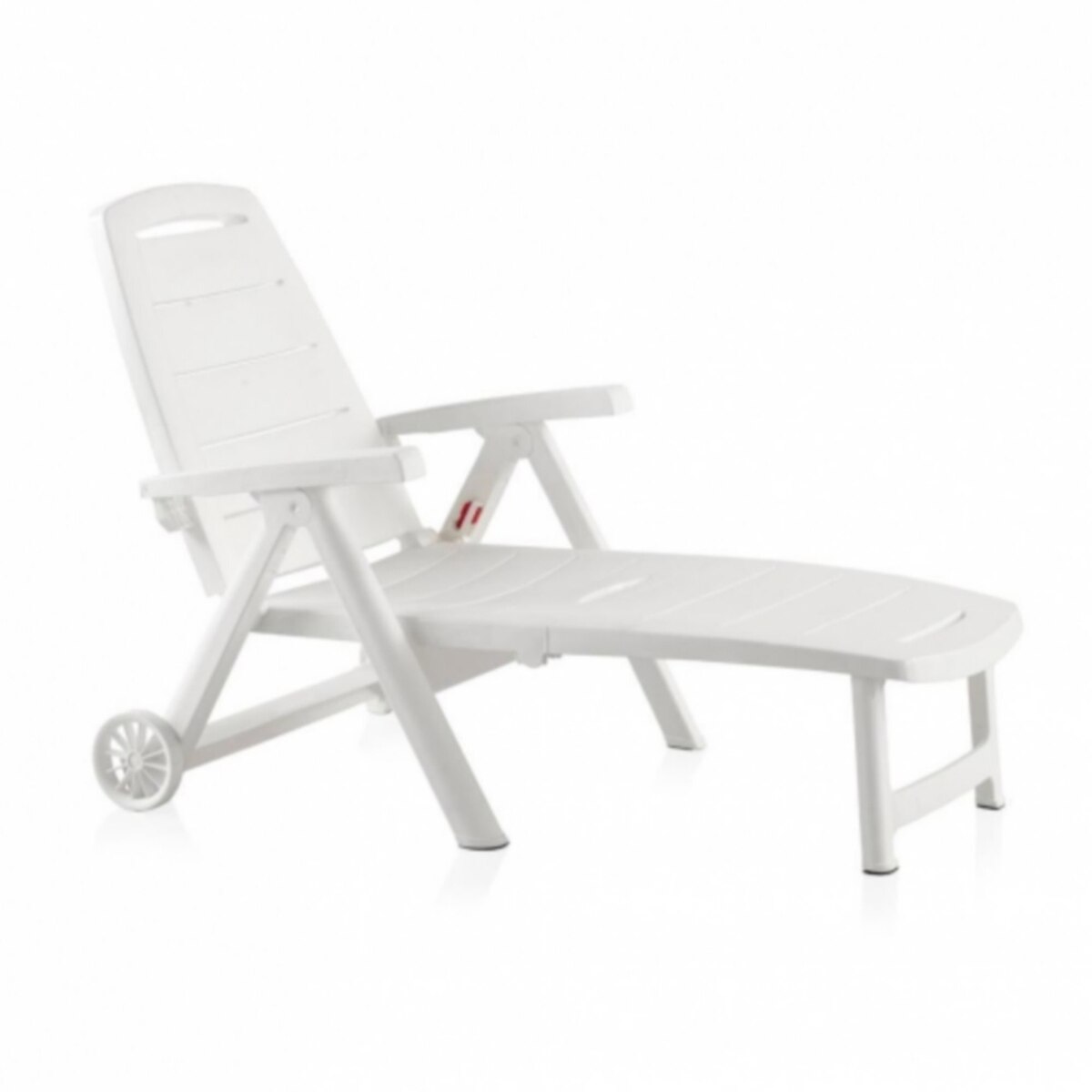 Sezlong de plaja cu roti Antibes, alb, 190 x 74 x 80 cm