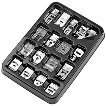 Set 16 picioruse pentru masina de cusut Pili Paradise, Pentru masini de cusut cu coarda mica Set 16 picioruse pentru masina de cusut Pili Paradise, Pentru masini de cusut cu coarda mica