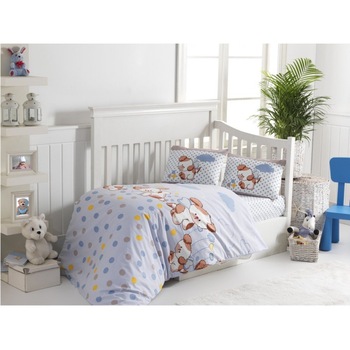 Lenjerie patut bebelusi bumbac 100%, 100 x 160cm, Bahar Home, Catelusi Lenjerie patut bebelusi bumbac 100%, 100 x 160cm, Bahar Home, Catelusi