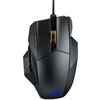 Mouse gaming wireless ASUS ROG Spatha, RGB, switch-uri Omron, 8200 dpi, 12 butoane, conectivitate dual-mod (cu fir/2.4 GHz), iluminare Aura Sync, Negru