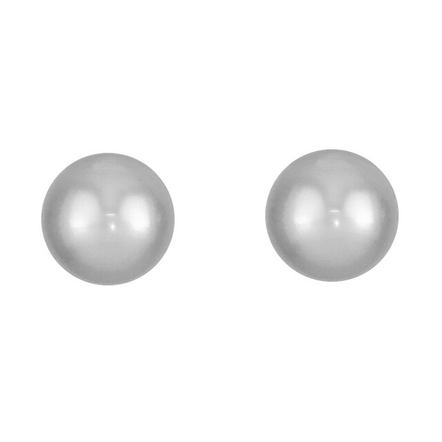 Cercei perla dama, albi, 9 mm diametru