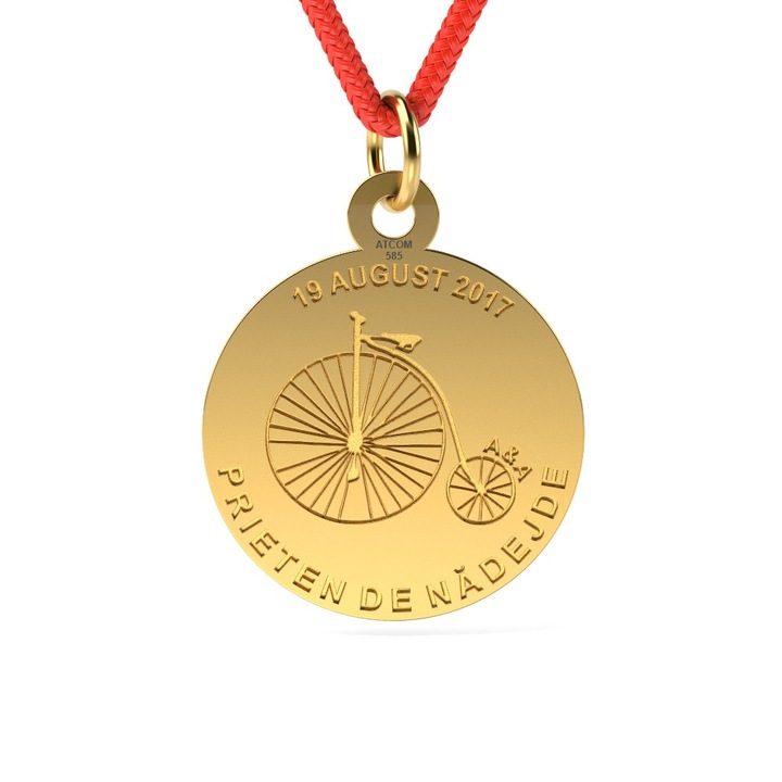 Медальон от жълто злато с шнур модел Friend of Hope
