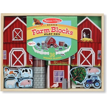 Blocuri de construit ferma cu piese de lemn, 36 piese - Melissa & Doug Blocuri de construit ferma cu piese de lemn, 36 piese - Melissa & Doug