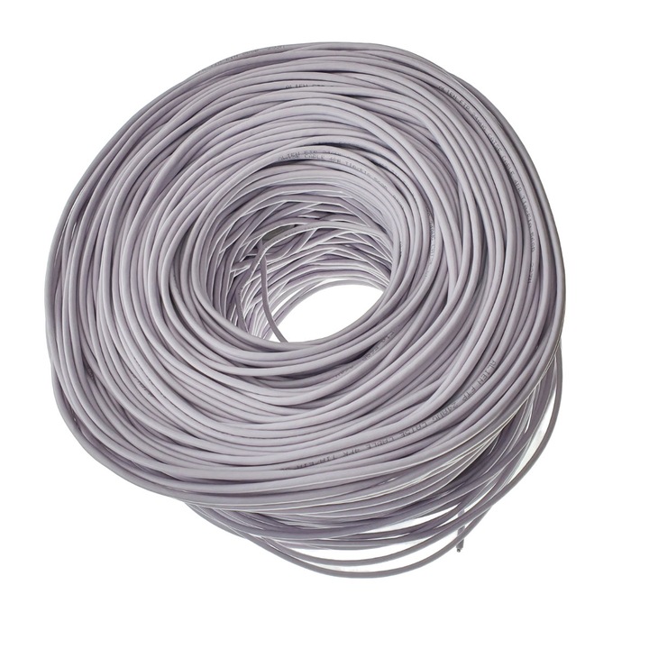 Макара за FTP кабел, Alien 00125, cat5e, дължина 305 метра, CCA, AWG 24, мрежова връзка, ethernet, сив