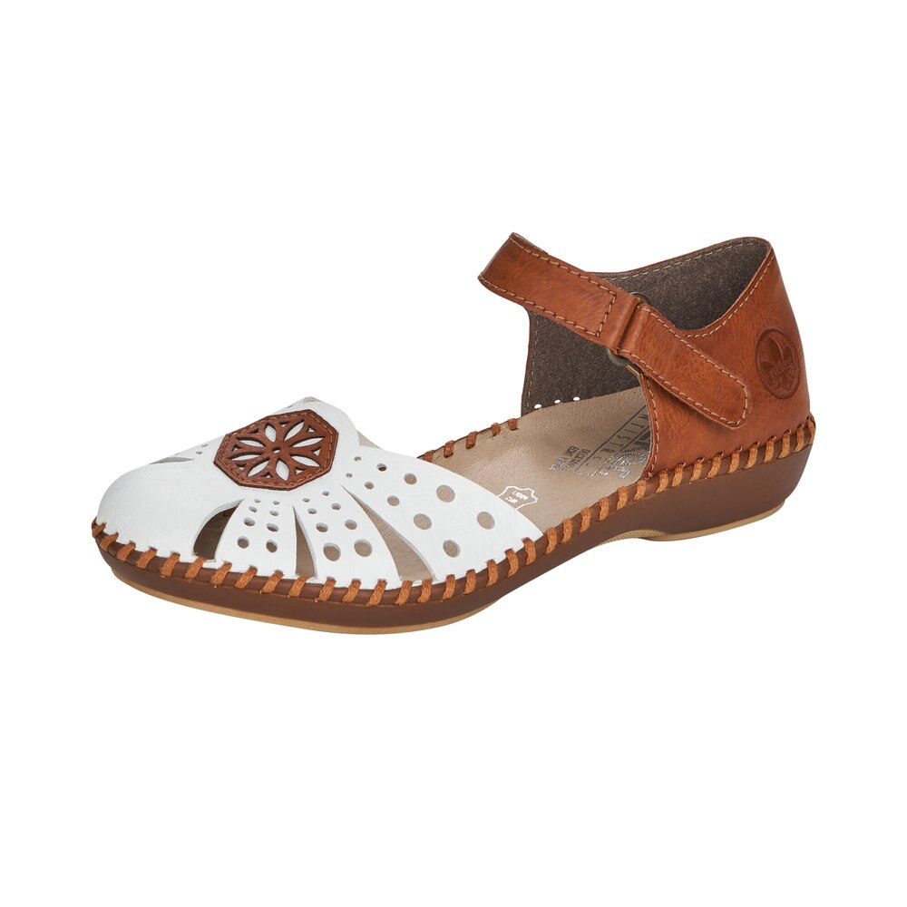 Pantofi dama Rieker Aissa, Alb-Maro, 36