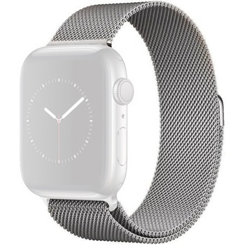 Curea Apple Watch, Milanese Loop, Compatibila cu Apple Watch 1/2/3/4/5/6/SE/Nike+, 44 mm, Silver Curea Apple Watch, Milanese Loop, Compatibila cu Apple Watch 1/2/3/4/5/6/SE/Nike+, 44 mm, Silver