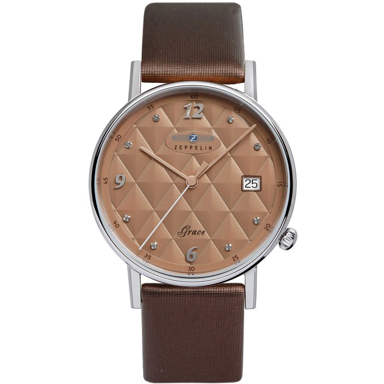 Ceas de dama Zeppelin 7441-5, Quartz, 36mm, 5ATM, Argintiu