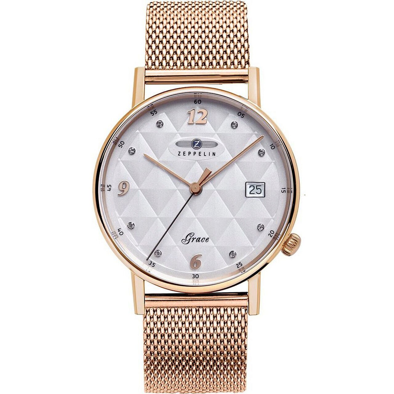 Ceas de dama Zeppelin 7443M-1, Quartz, 36mm, 5ATM, Auriu