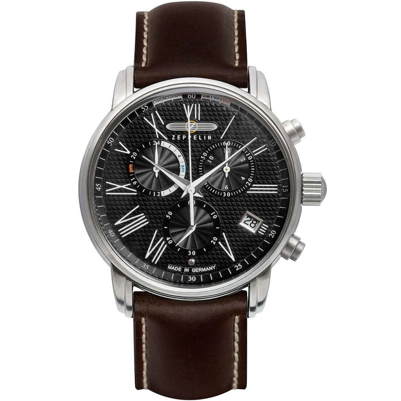 Ceas barbatesc Zeppelin 7694-2, Quartz, 42mm, 5ATM, Argintiu