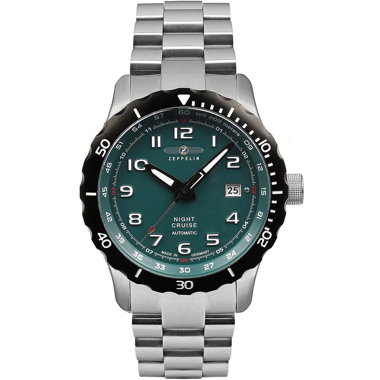 Ceas barbatesc Zeppelin 7264M-3, Automatic, 42mm, 20ATM, Argintiu