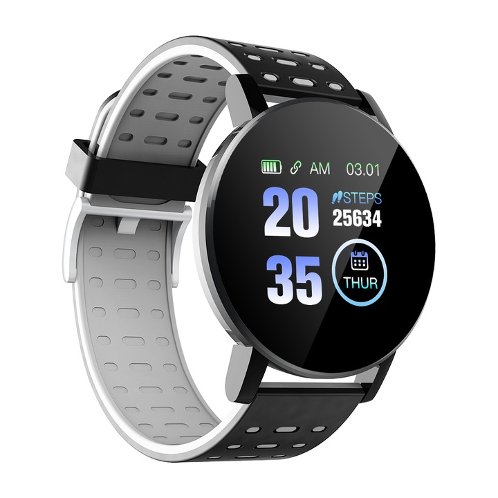 Смарт Гривна Smartis 119 Plus Waterproof, Android, iOS/ Android, Bluetooth, Водоустойчив, Кръвно, Пулс, Tracker, Крачкомер, Черен