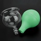 Set 5 ventuze din sticla cu pompa din silicon, ideale pentru masajul corporal si facial, verde, SINO FORTA NATURII