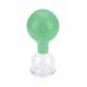Set 5 ventuze din sticla cu pompa din silicon, ideale pentru masajul corporal si facial, verde, SINO FORTA NATURII