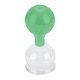 Set 5 ventuze din sticla cu pompa din silicon, ideale pentru masajul corporal si facial, verde, SINO FORTA NATURII
