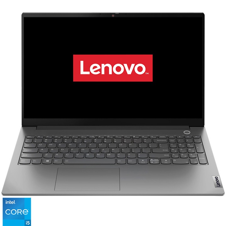 Laptop Lenovo ThinkBook 15 G2 cu procesor Intel Core i5-1135G7, 15.6", Full HD, 8GB, 256GB SSD, Integrated Intel Iris Xe Graphics, Free DOS, Mineral Grey