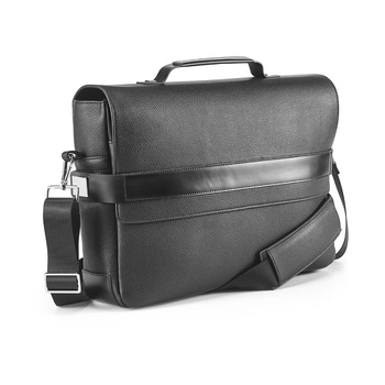 Geanta laptop 14 inch cu 2 buzunare, Branve by AleXer, 20FEB0276, Piele ecologica, Poliuretan, Negru, breloc inclus Geanta laptop 14 inch cu 2 buzunare, Branve by AleXer, 20FEB0276, Piele ecologica, Poliuretan, Negru, breloc inclus