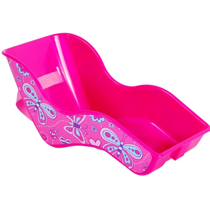 Scaun pentru papusi Volare, model cu fluturi, culoare roz