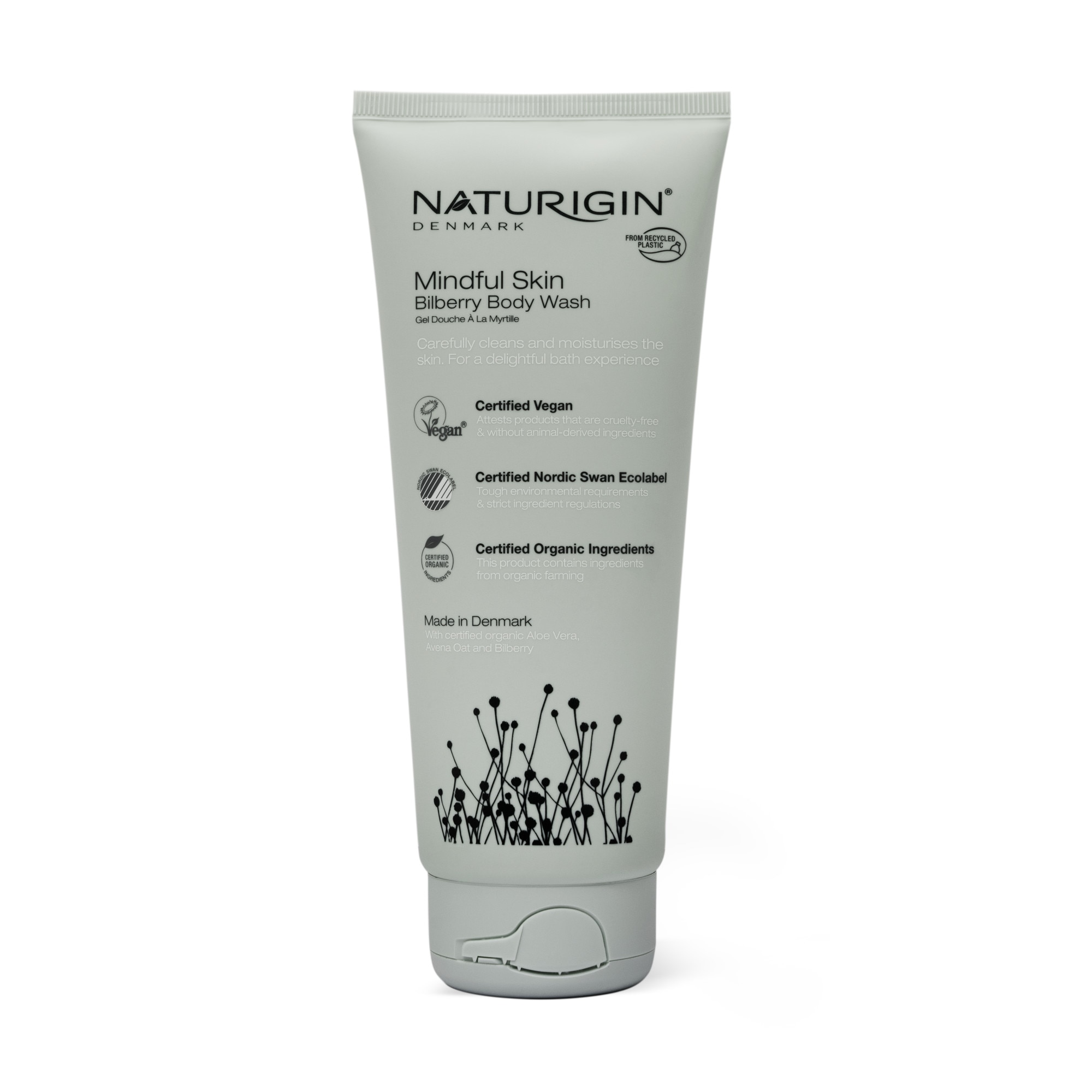 Gel de dus cu Afine Naturigin Bilberry Body Wash Mindful Skin, 200ml