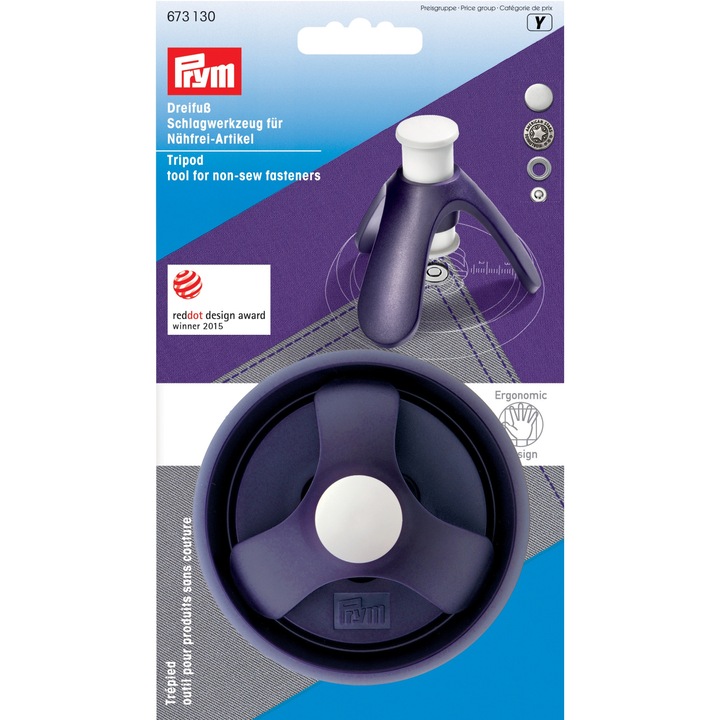 Статив Prym 673130, За монтиране на капси, нитове, копчета за дънки, Син