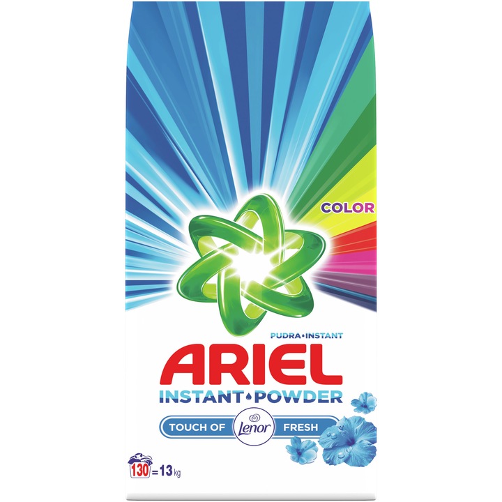 Перилен препарат Ariel Touch of Lenor Color, Автоматично пране, 13 кг, 130 изпирания