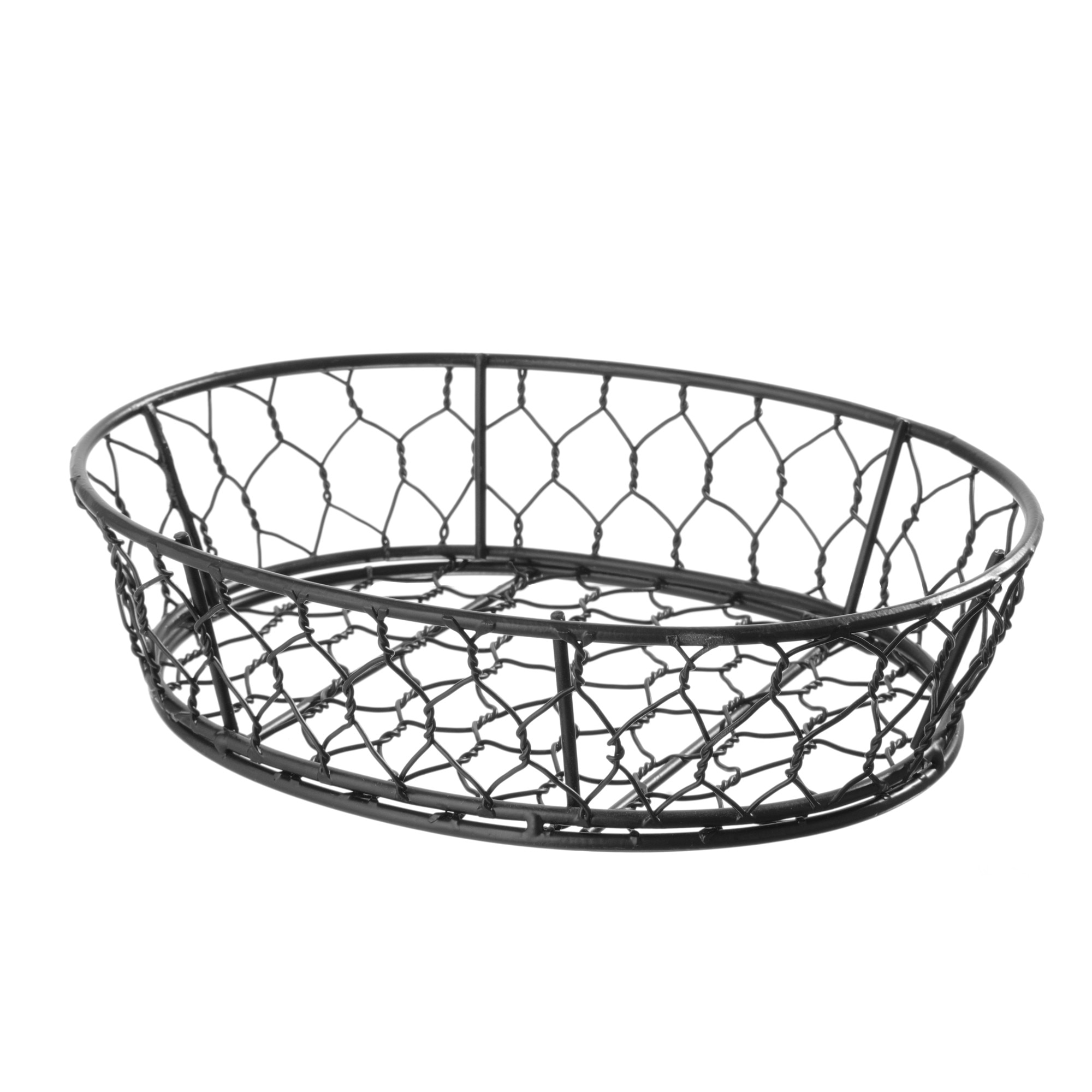 Cos oval pentru servire Hendi cu margine decorativa, metal, 230x180x(H)60mm