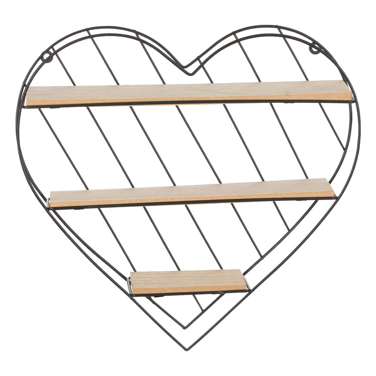 Raft decorativ, Zola, cu 3 nivele in forma de inima, 33,5x9,5x32 cm