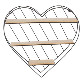 Raft decorativ, Zola, cu 3 nivele in forma de inima, 33,5x9,5x32 cm Raft decorativ, Zola, cu 3 nivele in forma de inima, 33,5x9,5x32 cm