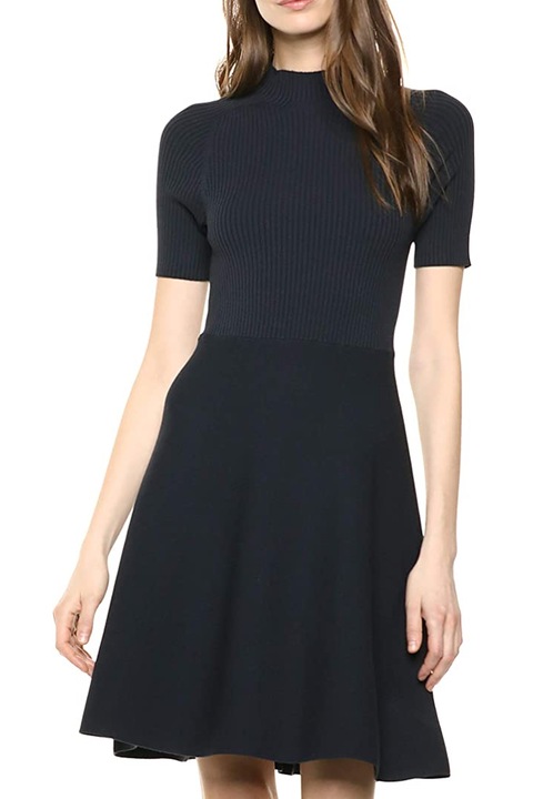 Lark & Ro női ruha, rövid ujjú, kivágott hátsó, kivágott, Sötétkék