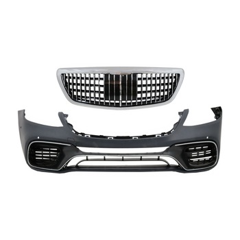 Set Bara Fata cu Grila Cemtrala Crom compatibil cu MERCEDES S-Class W222 Facelift (2014-06.2017) S63 Design (COFBMBW222AMGS63FMBH) Set Bara Fata cu Grila Cemtrala Crom compatibil cu MERCEDES S-Class W222 Facelift (2014-06.2017) S63 Design (COFBMBW222AMGS63FMBH)