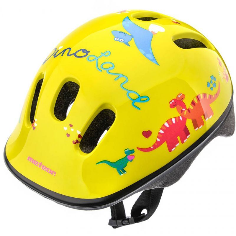 Casca sport pentru copii, Meteor KS06 Dino, marimea S, circumferinta cap 48 – 52 cm, vernil