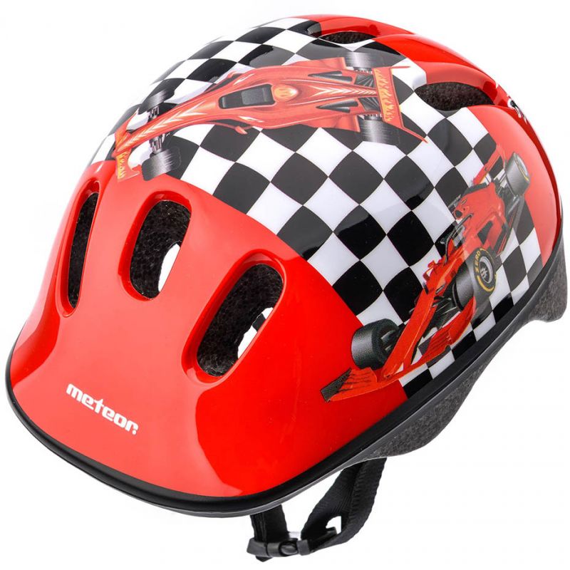 Casca sport pentru copii, Meteor KS06 Race, marimea S, circumferinta cap 48 – 52 cm, rosu