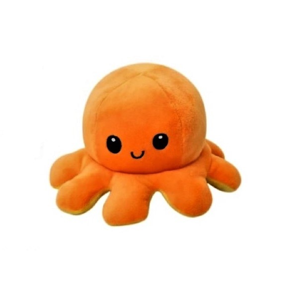 Caracatita reversibila din plus cu fata fericita si fata trista, portocaliu