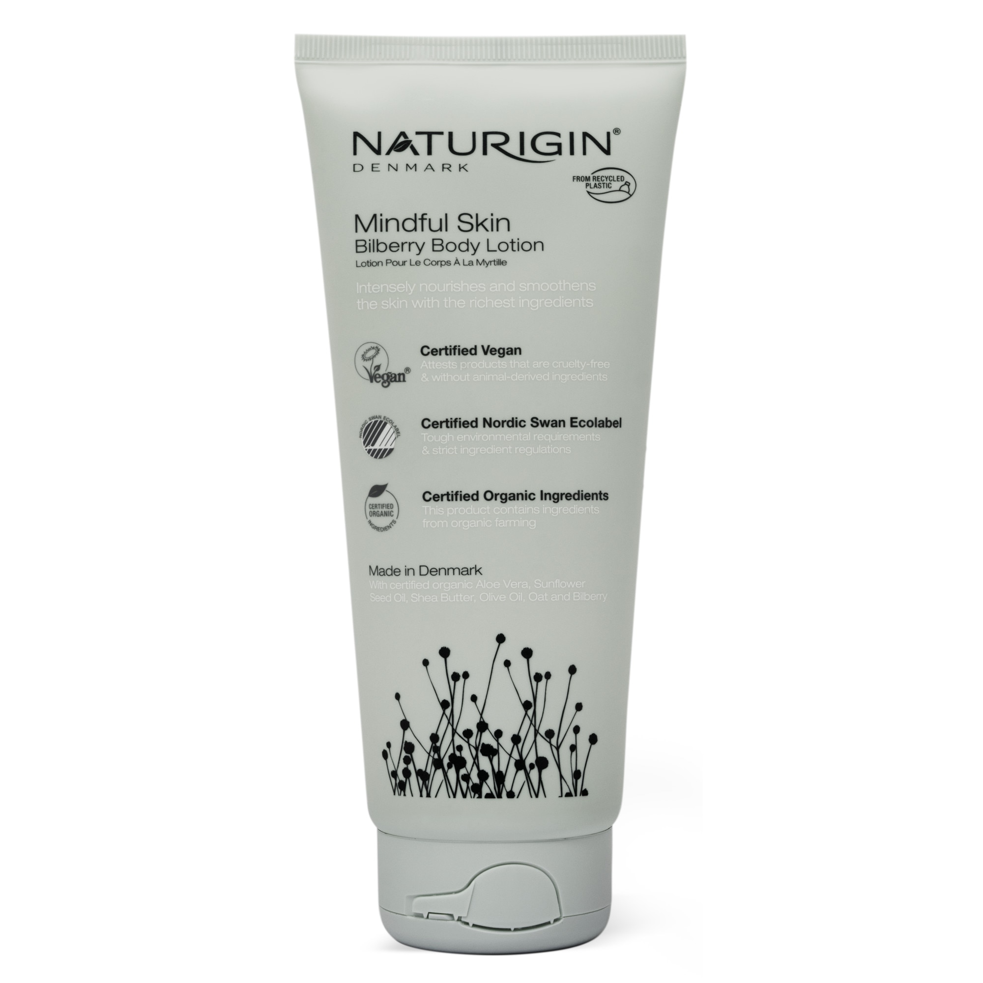 Lotiune de corp hranitoare si calmanta cu afine Naturigin Billberry Body Lotion Mindful Skin, 200ml