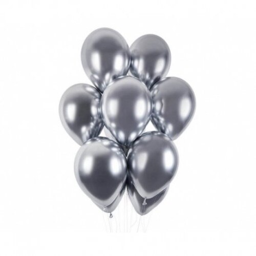 Set 39 baloane Happy Birthday cu litere Matei si latex chrome argintii
