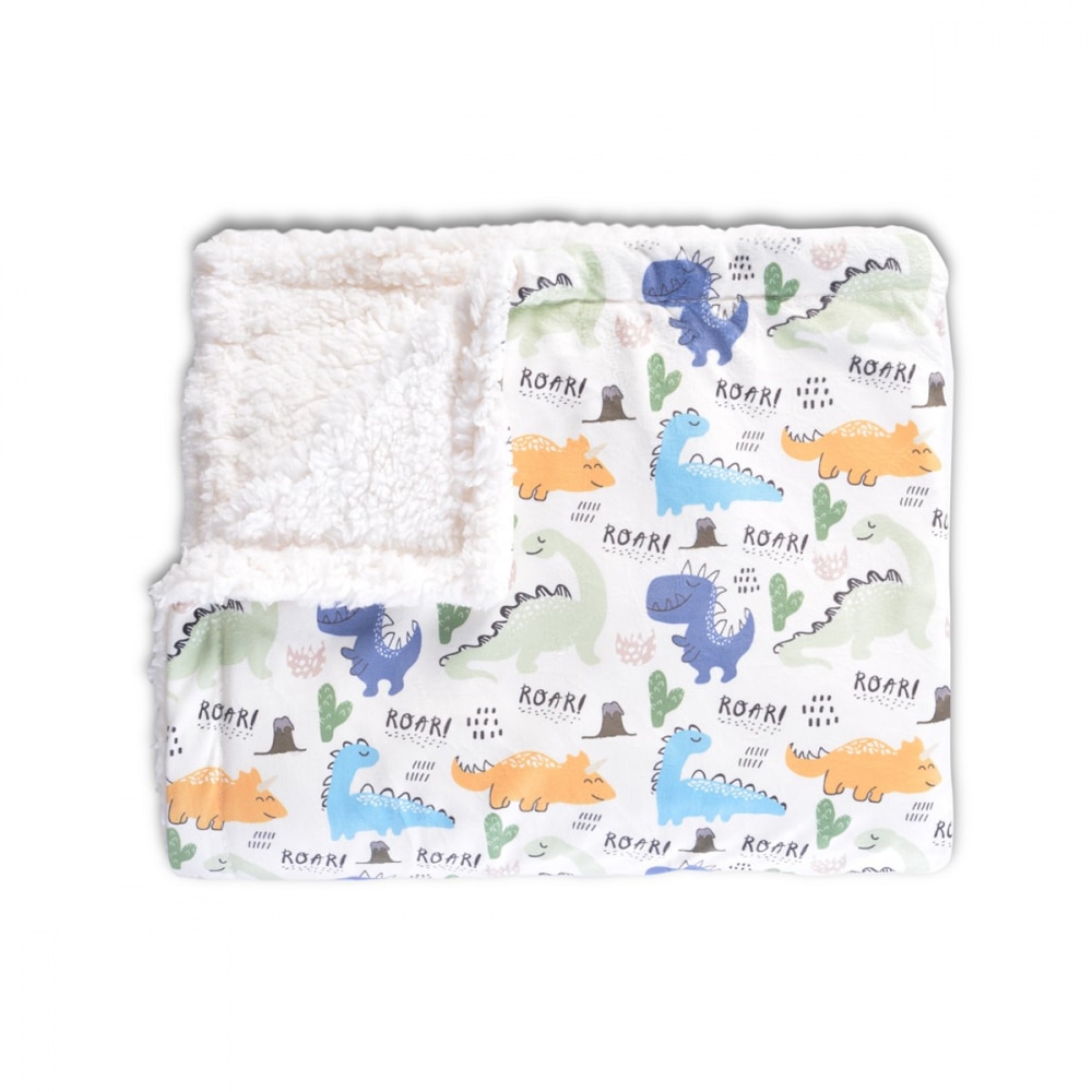 Patura cu doua fete 105x75 cm Cangaroo Dinozaur