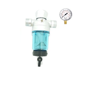 Filtru Apa pentru Sedimente cu Autocuratare pentru Caminul de Apa Curata cu Manometru si sita din Aluminiu Filtru Apa pentru Sedimente cu Autocuratare pentru Caminul de Apa Curata cu Manometru si sita din Aluminiu