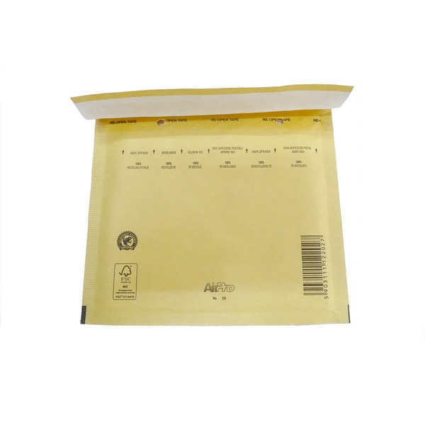 Plic cu bule aer, antisoc, CD (200x175 mm), maro, 10 buc/set