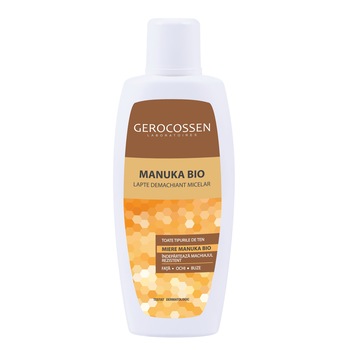 Lapte demachiant micelar Gerocossen Manuka Bio cu miere manuka bio, 200 ml Lapte demachiant micelar Gerocossen Manuka Bio cu miere manuka bio, 200 ml