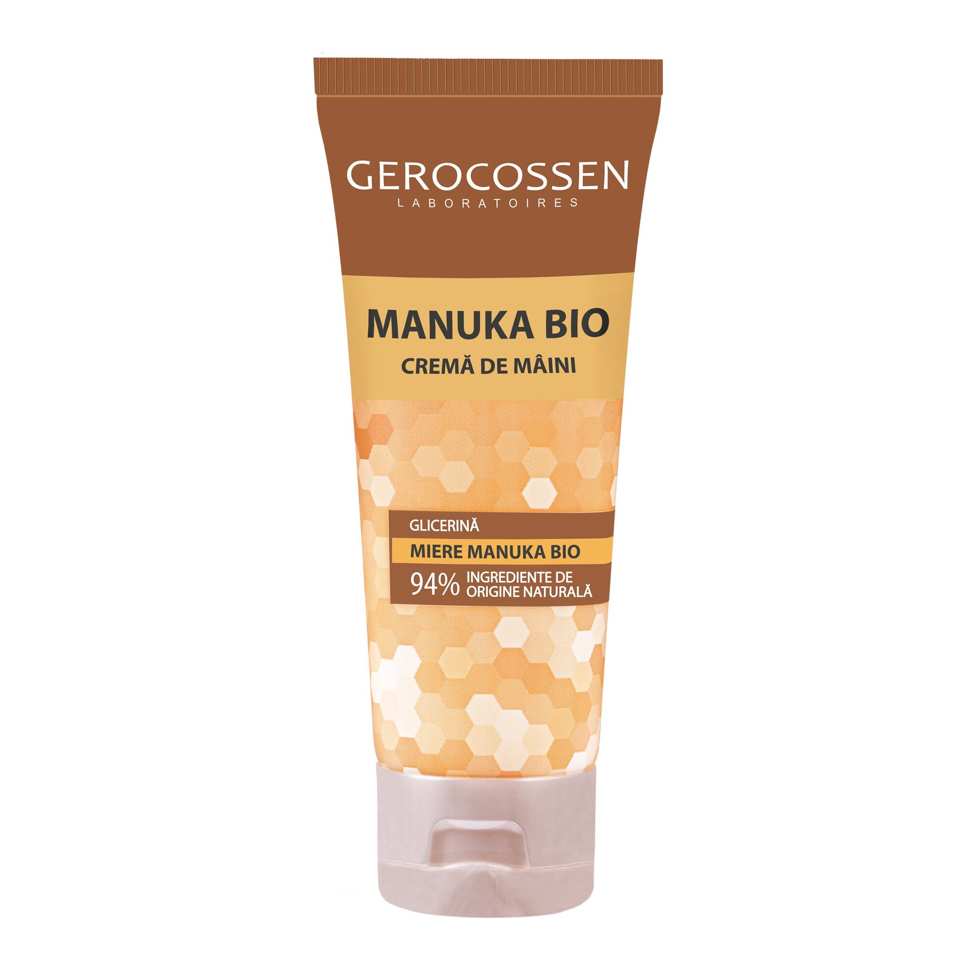 Crema de maini Gerocossen Manuka Bio cu miere manuka bio, ulei de avocado si ulei de susan, 75 ml