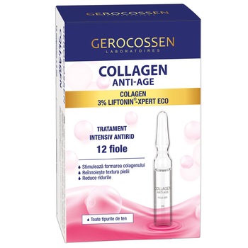 Fiole ser cu colagen si 3% Liftonin Expert ECO Gerocossen Collagen, tratament intensiv antirid, 12 fiole x 2 ml Fiole ser cu colagen si 3% Liftonin Expert ECO Gerocossen Collagen, tratament intensiv antirid, 12 fiole x 2 ml