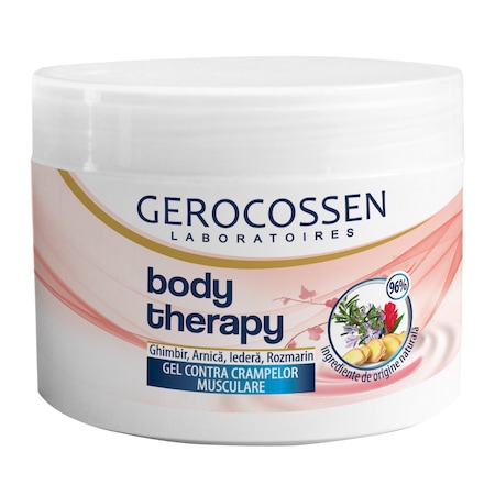 Gel cu ghimbir, arnica, iedera si rozmarin Gerocossen Body Therapy contra crampelor musculare, 250 ml