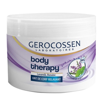 Unt de corp relaxant Gerocossen Body Therapy cu lavanda si busuioc, 250 ml Unt de corp relaxant Gerocossen Body Therapy cu lavanda si busuioc, 250 ml