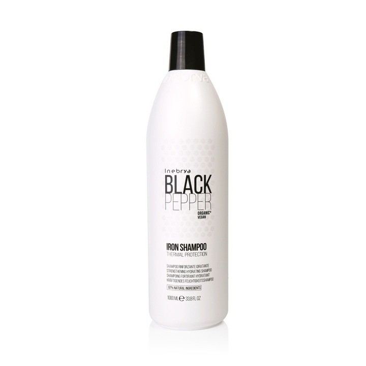 Inebrya Erősítő és Hidratáló Sampon, Black Pepper Iron, 1000 ml