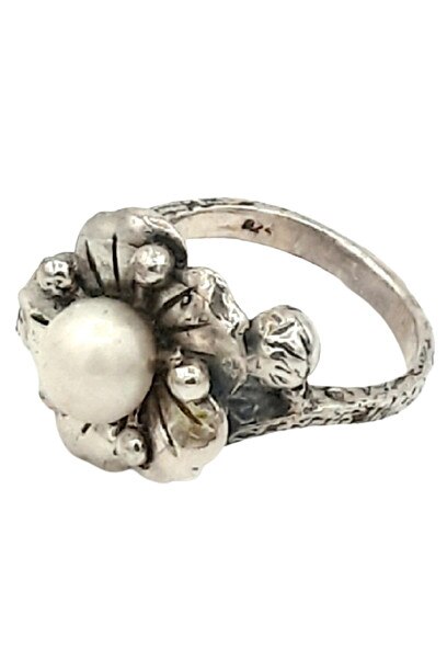 Inel Argint 925 Floriana black cu perla marime 12