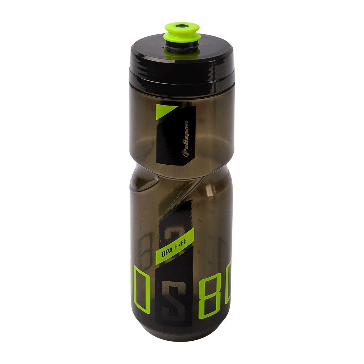 Bidon Apa Polisport - 800 Ml, Screw on, Negru-Verde Lime