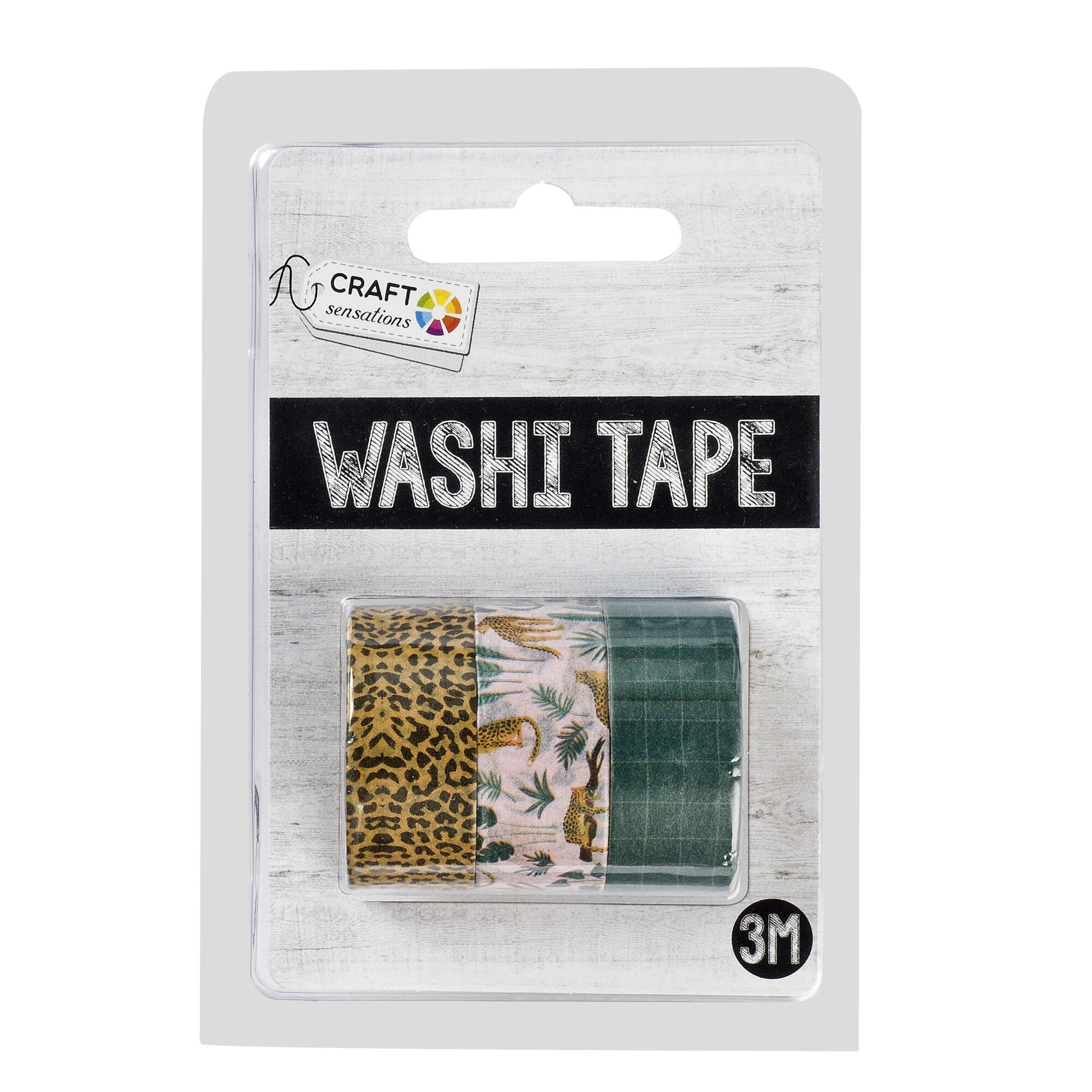 Set 3 role banda adeziva decorativa, Grafix, model leopard