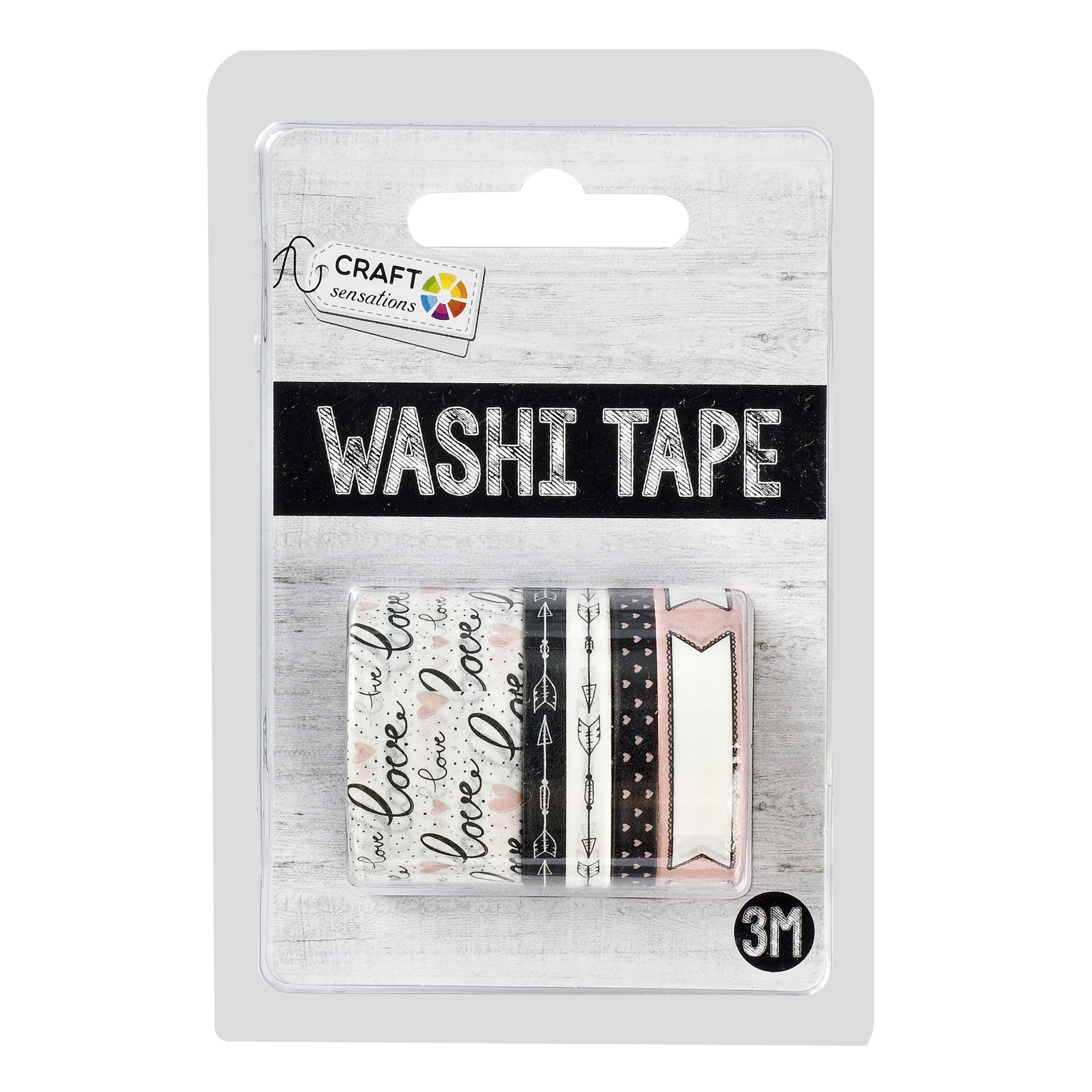 Set 5 role banda adeziva decorativa, Grafix, model love