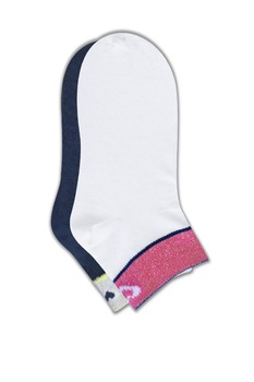 Sosete dama scurte din bumbac Pompea, Play ,alb ,2 perechi/set Sosete dama scurte din bumbac Pompea, Play ,alb ,2 perechi/set