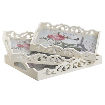 Set 3 buc, Tavi decorative, plastic, alb, 39Χ32Χ7 cm Set 3 buc, Tavi decorative, plastic, alb, 39Χ32Χ7 cm