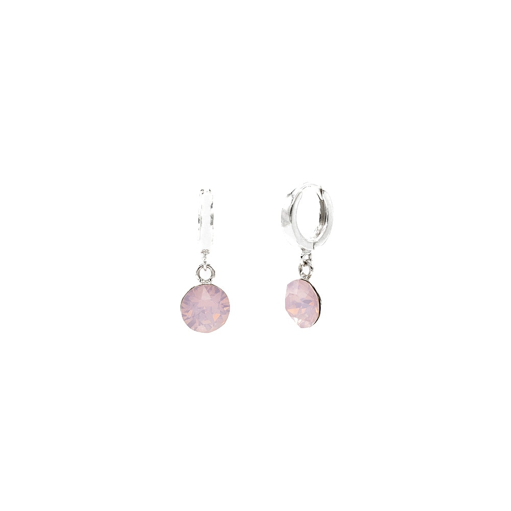 Cercei Belmondo cristale Swarovski xirius 8mm Rose Watter Opal, leverback rotund argint